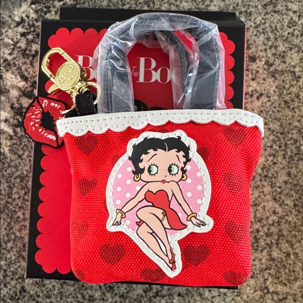 Whatever! Makes You Happy Betty Boop Mini Tote Bag Keychain